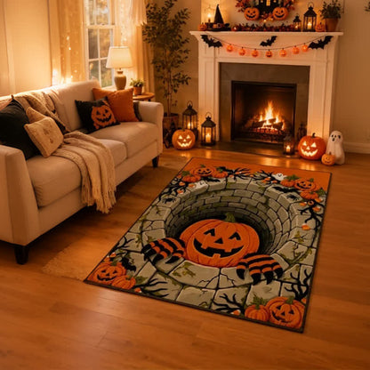 3D Halloween Kürbis Optische Täuschung Teppich - image 3