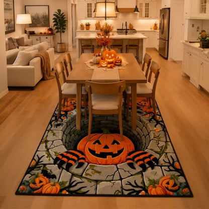 3D Halloween Kürbis Optische Täuschung Teppich - image 4