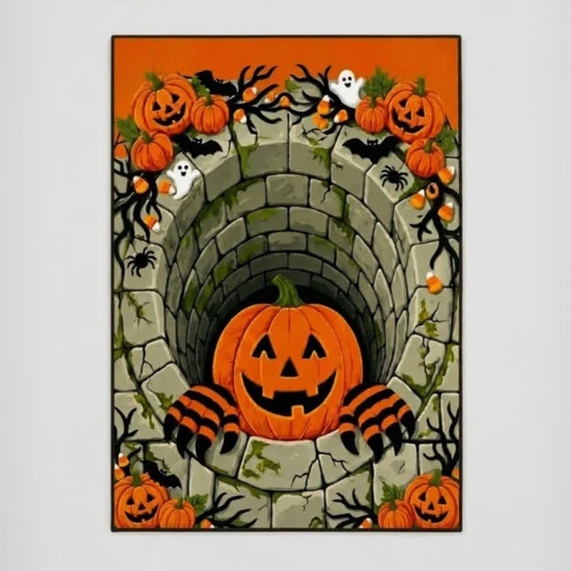 3D Halloween Kürbis Optische Täuschung Teppich - image 6