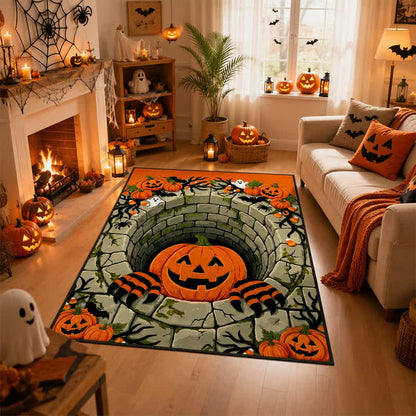 3D Halloween Kürbis Optische Täuschung Teppich - image 5
