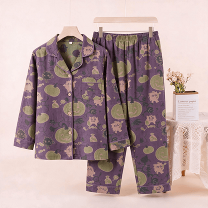 Verspieltes Halloween-Kürbis-Loungewear-Set - Lila - XL - image 0