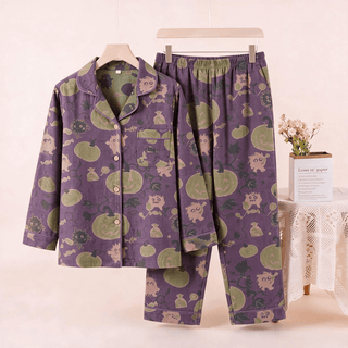 Verspieltes Halloween-Kürbis-Loungewear-Set - Lila - XL - image 0