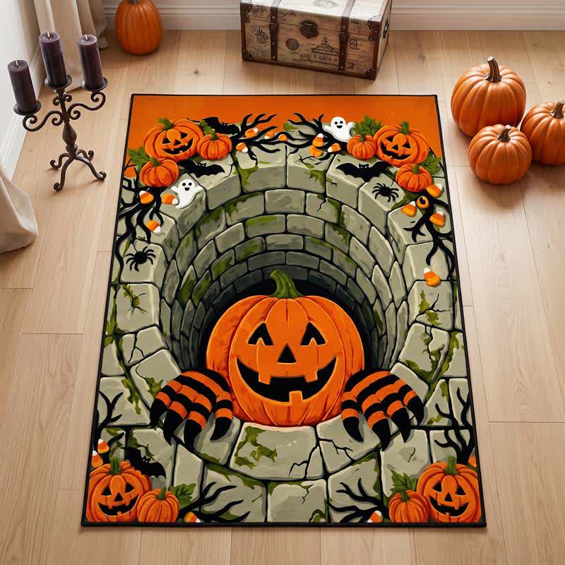 3D Halloween Kürbis Optische Täuschung Teppich - image 1