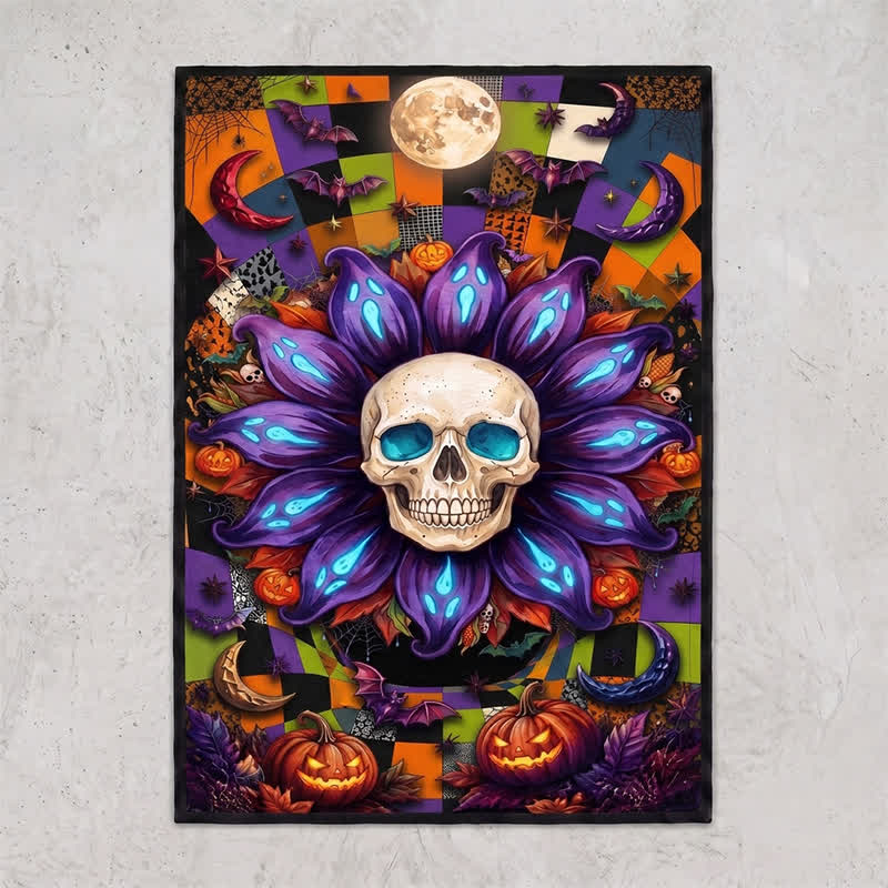 Halloween-Teppich mit gotischem Totenkopf-Mandala-Motiv, rutschfest - image 5