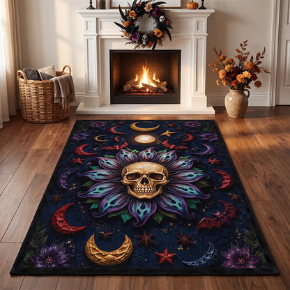 Himmlischer gotischer Totenkopf-Mandala-Teppich - image 3