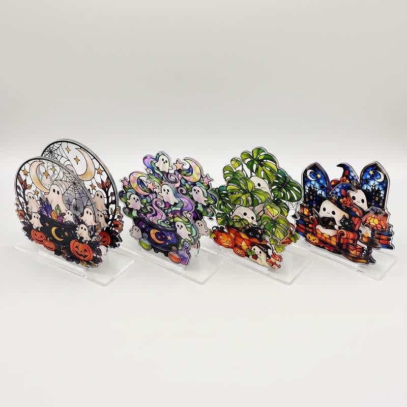 Niedlicher Halloween-Serviettenhalter aus Acryl in Geisterform - Set mit 4 Mustern - 4 Stück - image 18