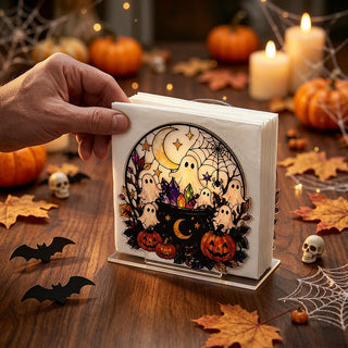 Niedlicher Halloween-Serviettenhalter aus Acryl in Geisterform - image 0