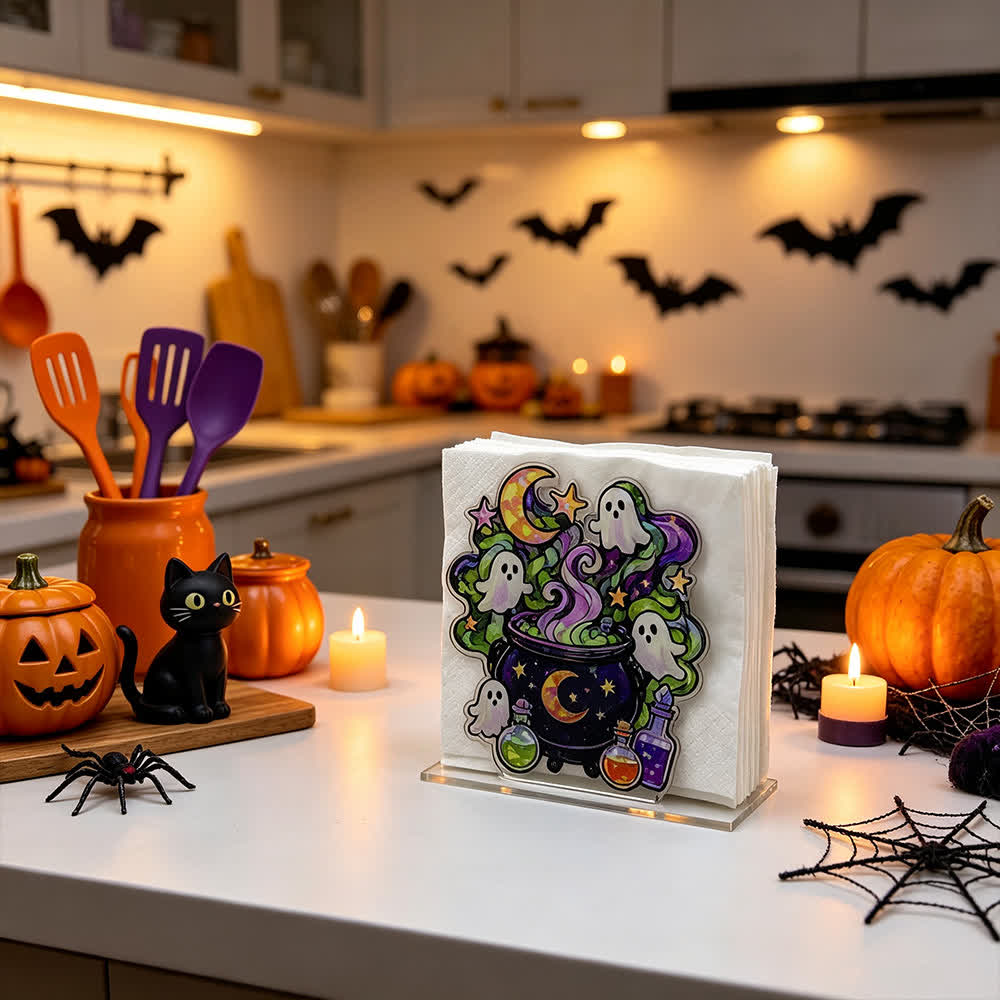 Niedlicher Halloween-Serviettenhalter aus Acryl in Geisterform - image 6