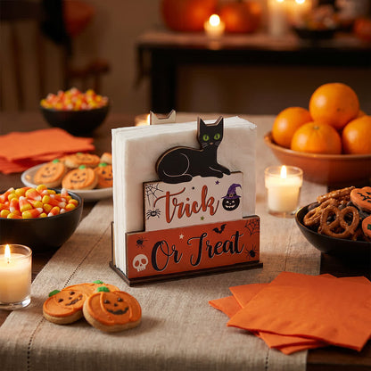 Gruseliger Serviettenhalter aus Holz für Halloween - image 0