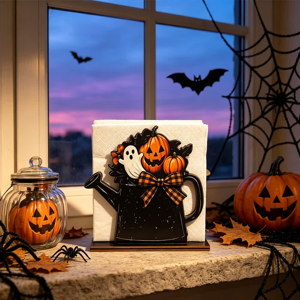 Halloween-Serviettenhalter aus Holz im Landhausstil - image 6