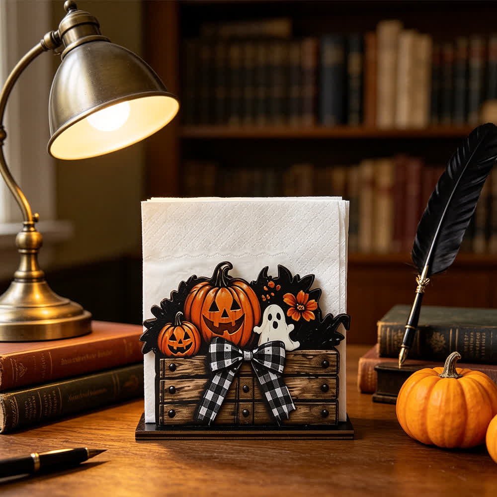 Halloween-Serviettenhalter aus Holz im Landhausstil - image 4