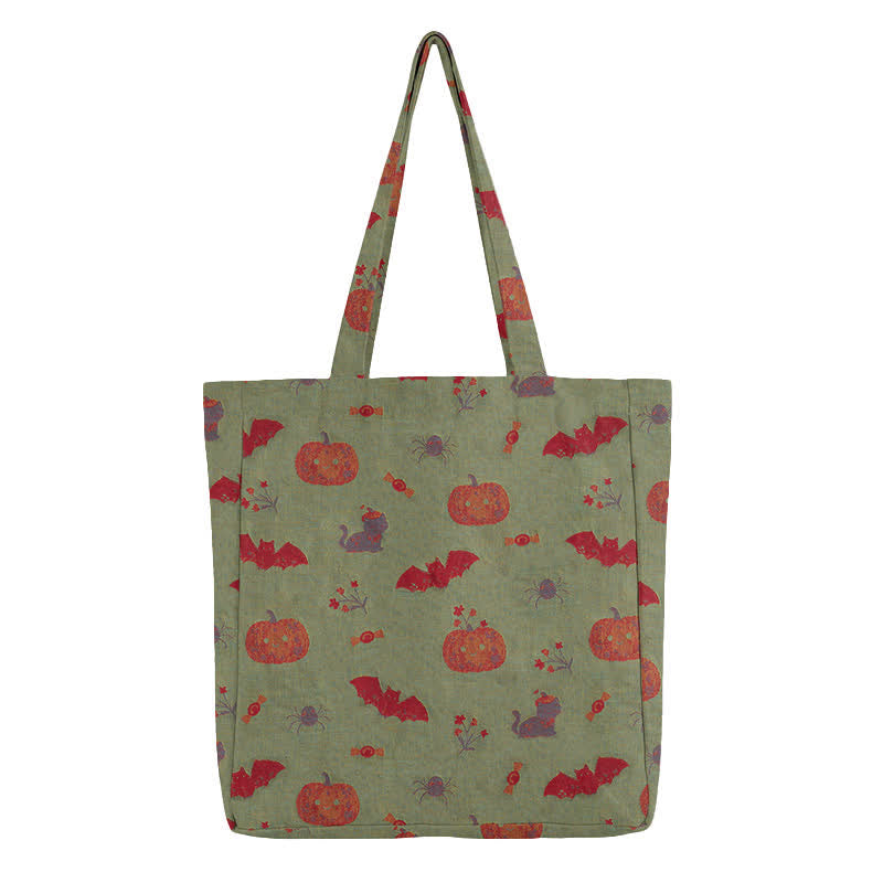 Halloween Kürbis Fledermaus Baumwolltasche Schultertasche - image 6