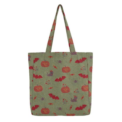 Halloween Kürbis Fledermaus Baumwolltasche Schultertasche - image 6