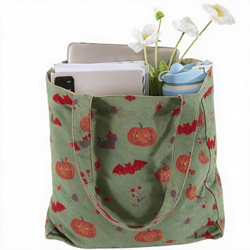 Halloween Kürbis Fledermaus Baumwolltasche Schultertasche - image 5