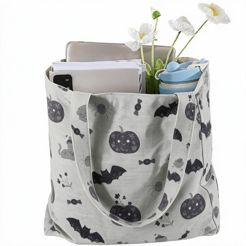 Halloween Kürbis Katze Baumwolltasche Schultertasche - image 4