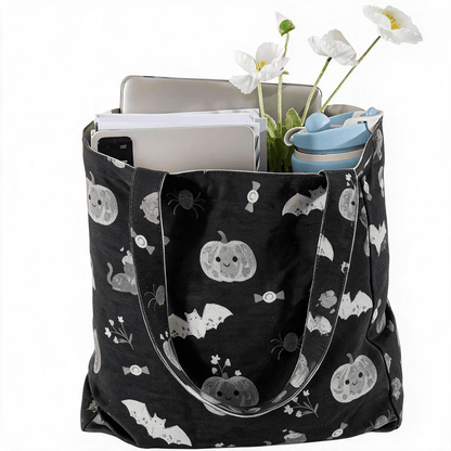 Halloween Kürbis Katze Baumwolltasche Schultertasche - image 1