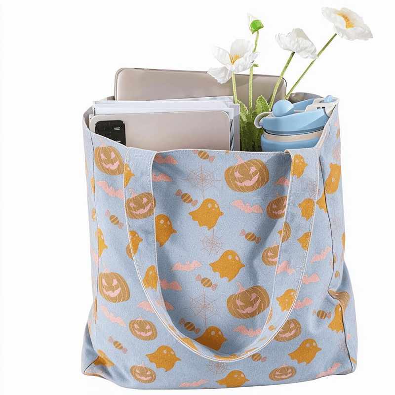 Mehrfarbige Halloween-Geister-Baumwolltasche - image 4