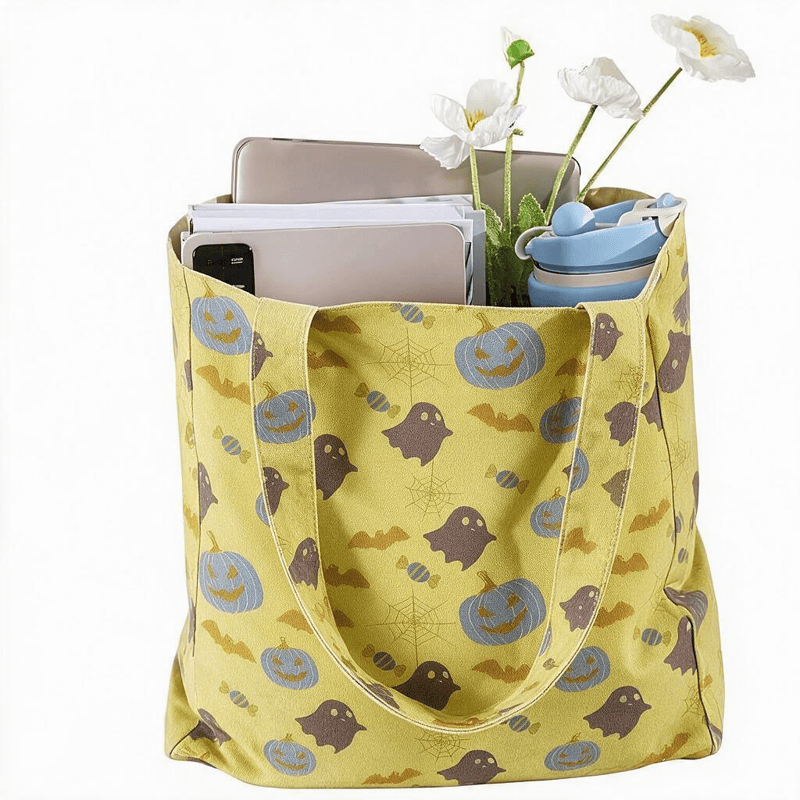 Mehrfarbige Halloween-Geister-Baumwolltasche - image 7