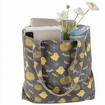Mehrfarbige Halloween-Geister-Baumwolltasche - image 10