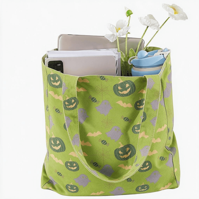 Mehrfarbige Halloween-Geister-Baumwolltasche - image 13