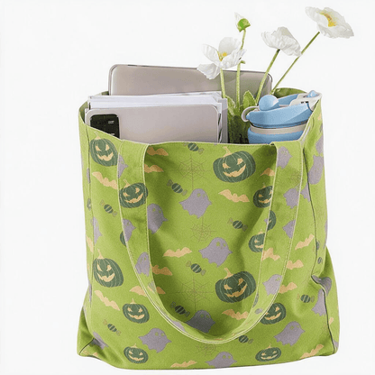Mehrfarbige Halloween-Geister-Baumwolltasche - image 13