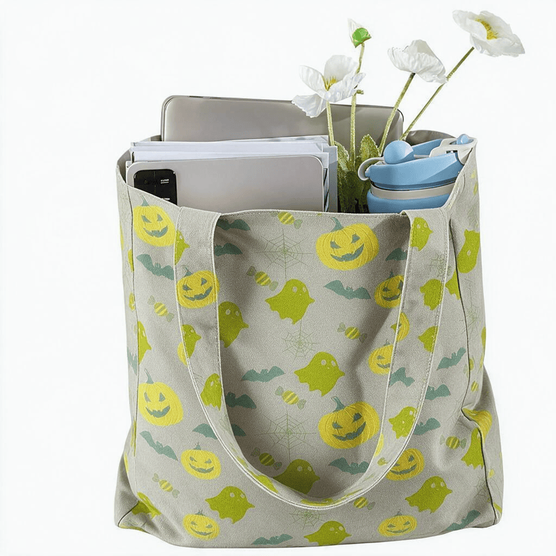 Mehrfarbige Halloween-Geister-Baumwolltasche - image 16