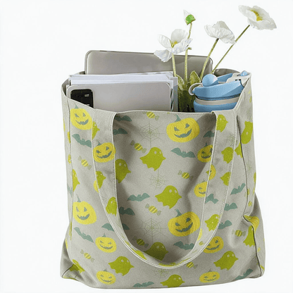 Mehrfarbige Halloween-Geister-Baumwolltasche - image 16