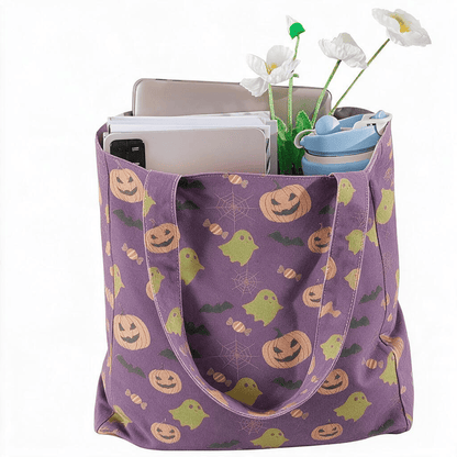 Mehrfarbige Halloween-Geister-Baumwolltasche - image 19