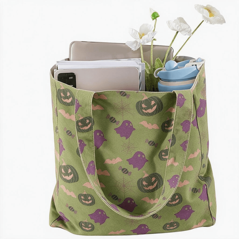 Mehrfarbige Halloween-Geister-Baumwolltasche - image 22