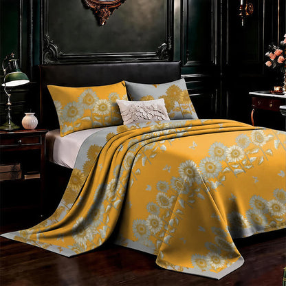 Wendbare Tagesdecke aus Baumwollgaze mit Sonnenblumen- und Schmetterlingsmotiven - image 2