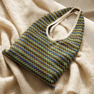 Grüne Schultertasche mit Wellenstreifen - Grün - 15 Zoll breit x 12 Zoll hoch - image 0