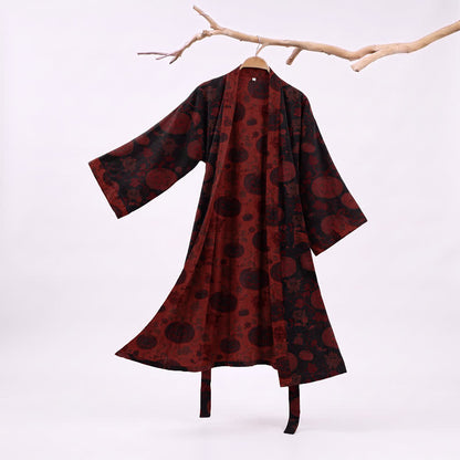 Rot-schwarzer Halloween-Monster-Baumwollkimono - Schwarz - XXL - image 5