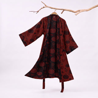 Rot-schwarzer Halloween-Monster-Baumwollkimono - Rot - XXL - image 0