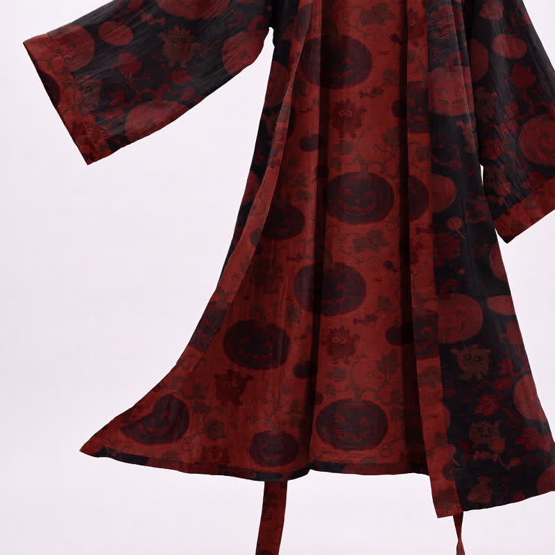 Rot-schwarzer Halloween-Monster-Baumwollkimono - image 8