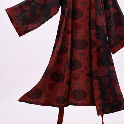 Rot-schwarzer Halloween-Monster-Baumwollkimono - image 8
