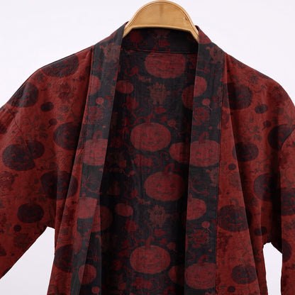 Rot-schwarzer Halloween-Monster-Baumwollkimono - image 2