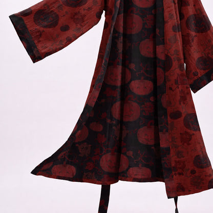 Rot-schwarzer Halloween-Monster-Baumwollkimono - image 3