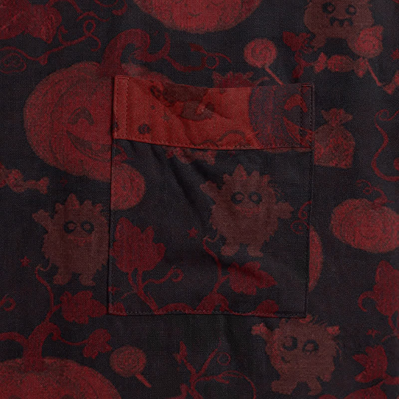 Rot-schwarzer Halloween-Monster-Baumwollkimono - image 9