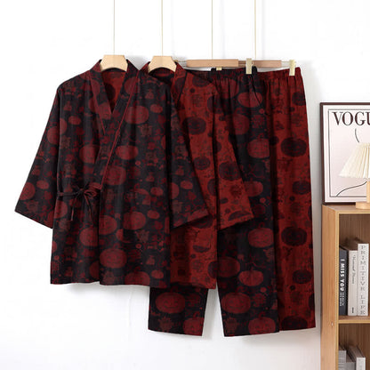 Halloween-Kürbis-Baumwollkimono-Pyjama-Set - image 7