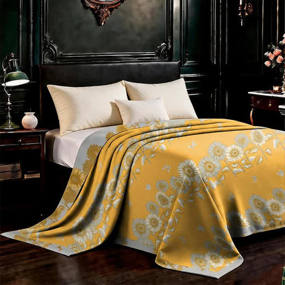 Wendbare Tagesdecke aus Baumwollgaze mit Sonnenblumen- und Schmetterlingsmotiven - image 2