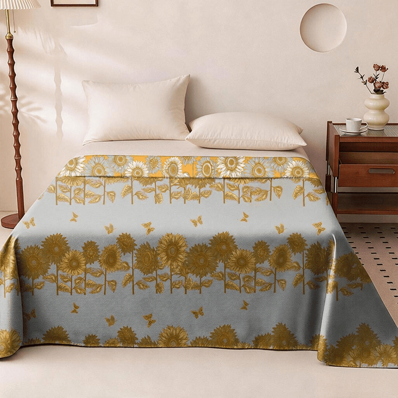 Wendbare Tagesdecke aus Baumwollgaze mit Sonnenblumen- und Schmetterlingsmotiven - image 3