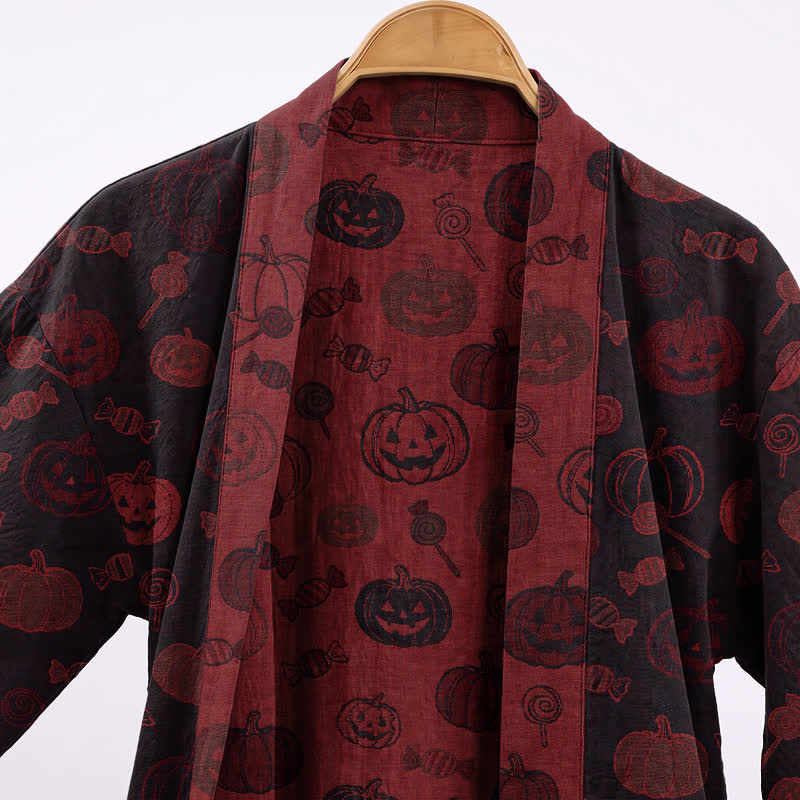 Gruseliger Kürbis-Bonbon-Baumwollkimono - image 7