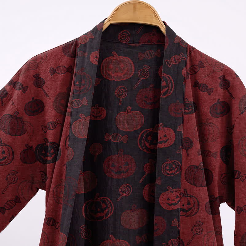 Gruseliger Kürbis-Bonbon-Baumwollkimono - image 2