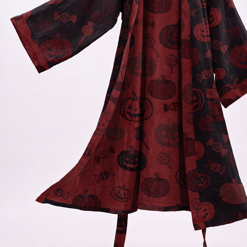 Gruseliger Kürbis-Bonbon-Baumwollkimono - image 8