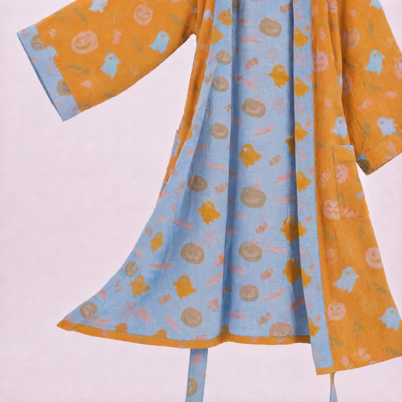 Mehrfarbiger Kürbis-Halloween-Baumwollkimono - image 3