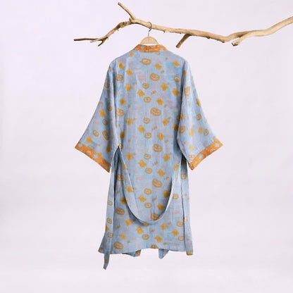 Mehrfarbiger Kürbis-Halloween-Baumwollkimono - image 6