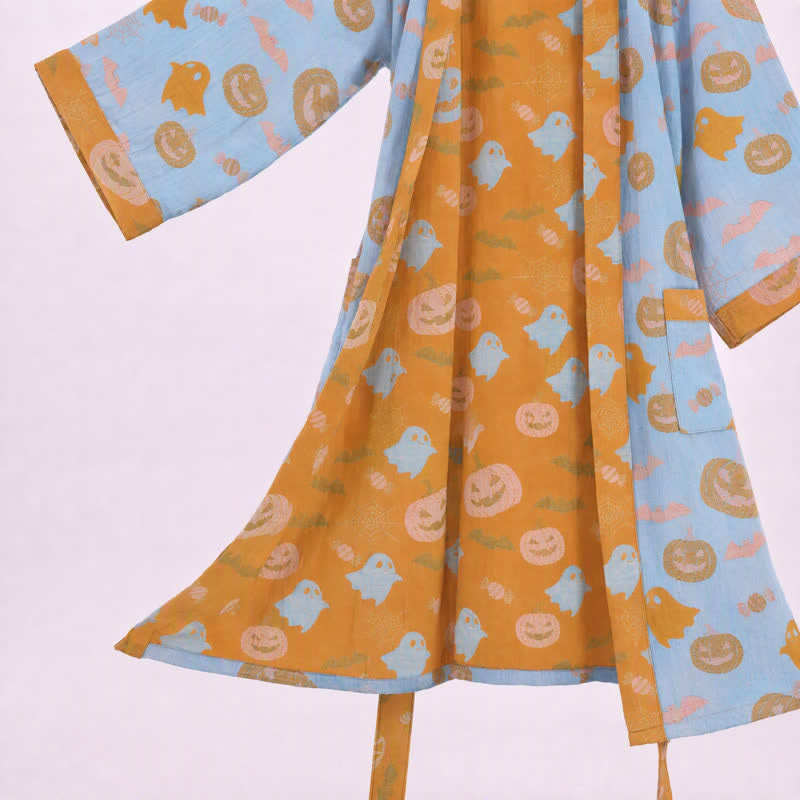 Mehrfarbiger Kürbis-Halloween-Baumwollkimono - image 8