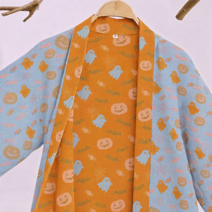 Mehrfarbiger Kürbis-Halloween-Baumwollkimono - image 7