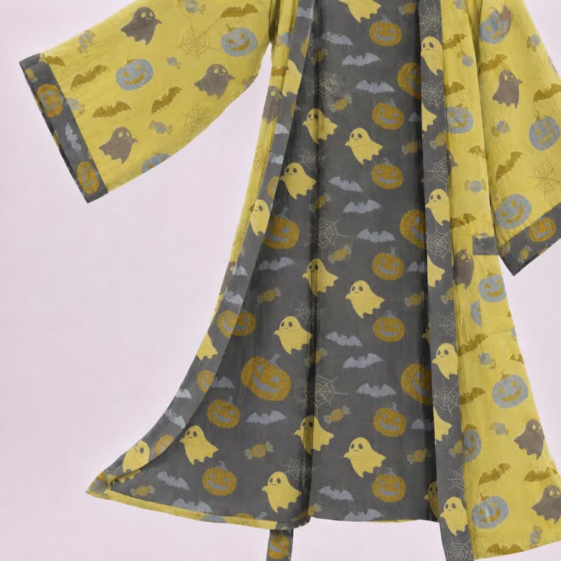 Mehrfarbiger Kürbis-Halloween-Baumwollkimono - image 13