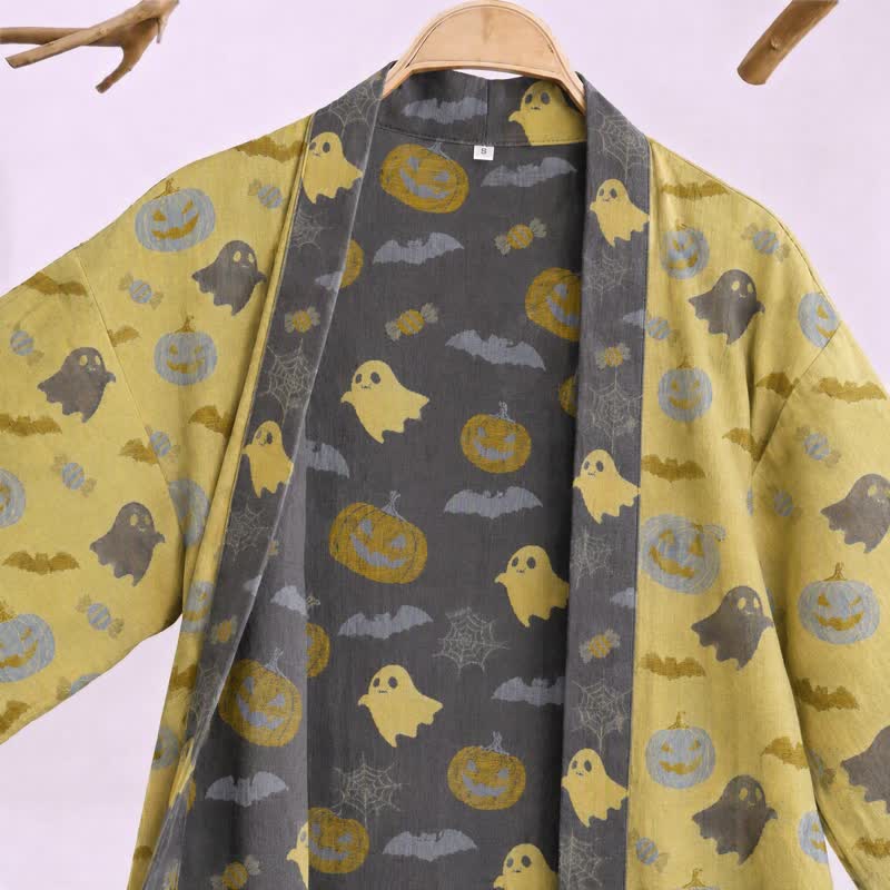 Mehrfarbiger Kürbis-Halloween-Baumwollkimono - image 12
